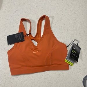 Orange Nike Swoosh Bra